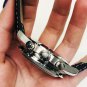 Gray Plaid Black Leather_Quartz Watch Oujia Super Five-Pin Gray Grid Steel Belt Quartz Watches Watch