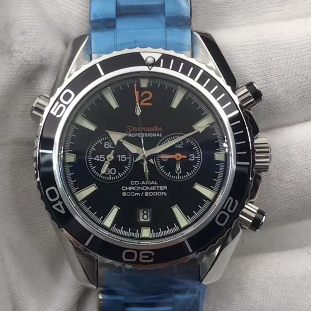 Black Orange Steel Tape_Automatic Mechanical Watch Oujia Haima Five-Pin Digital Automatic Mechanical