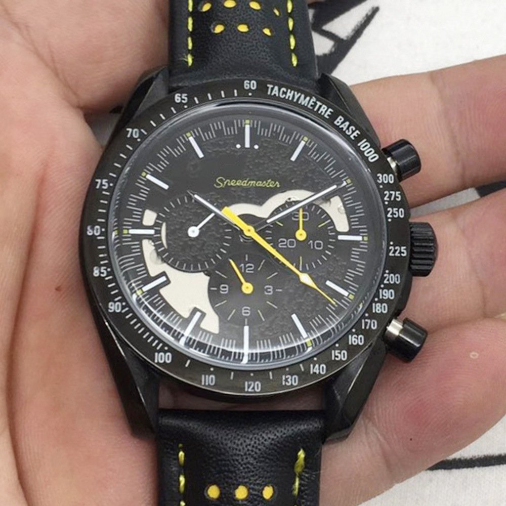 Electric Black Flower Leather_Automatic Mechanical Watch Oujia Haima Six-Pin Digital Automatic Mecha