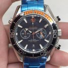 Black Orange Steel Tape_Quartz Watch Oujia Haima Five-Pin Steel Belt Japanese Movement Quartz Watch 