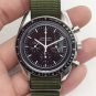 Calendar-Free Cloth Tape_Quartz Watch European Super Master No Calendar Black Green Woven Belt Quart