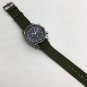 Calendar-Free Cloth Tape_Quartz Watch European Super Master No Calendar Black Green Woven Belt Quart