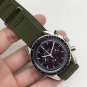 Calendar-Free Cloth Tape_Quartz Watch European Super Master No Calendar Black Green Woven Belt Quart