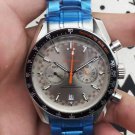 Gray Lattice Quartz Watch_Quartz Watch Speedmaster Five-Pin Gray Check Steel Band Quartz Watch Cw004
