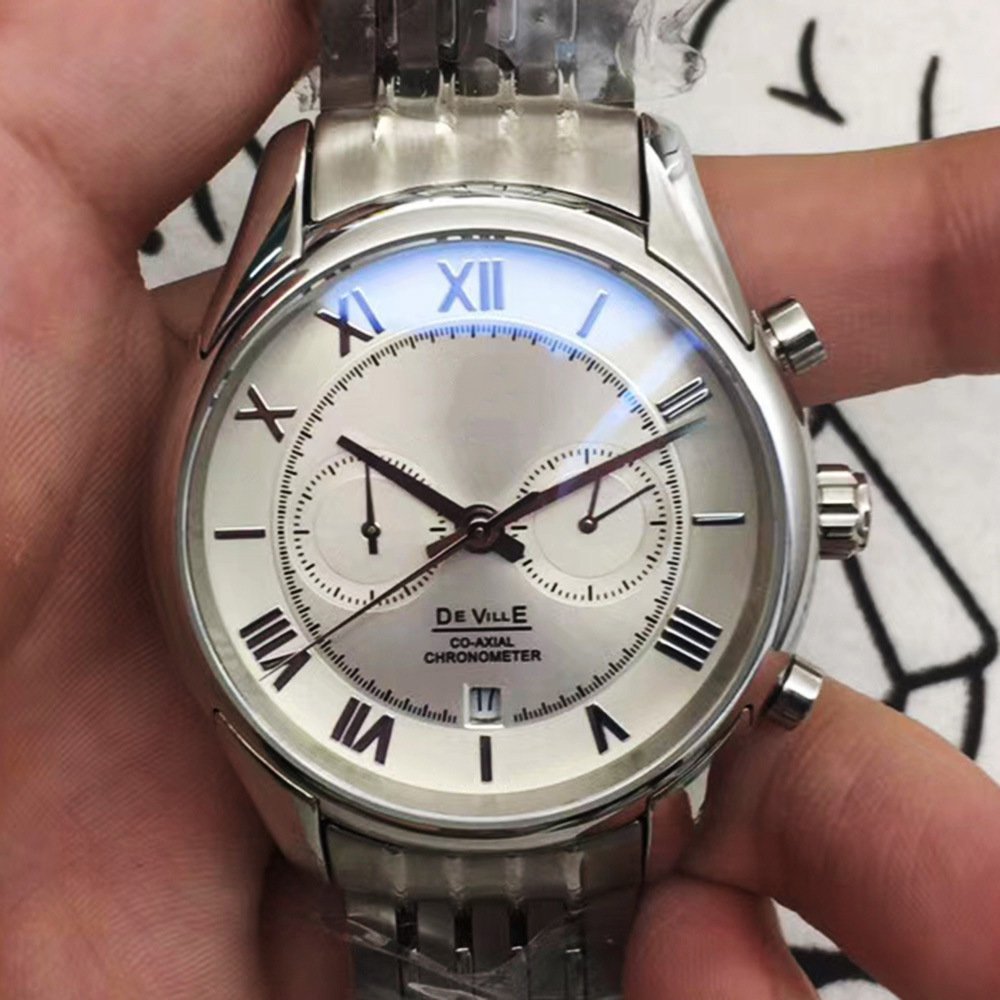 Butterfly Fly Five Needles White_Mechanical Watch Laojia Butterfly Flying Five-Pin White Steel Belt 
