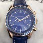 Maigue Blue Leather Machinery_Mechanical Watch Oujia Super Five-Pin Rose Blue Leather Automatic Mach