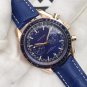 Maigue Blue Leather Machinery_Mechanical Watch Oujia Super Five-Pin Rose Blue Leather Automatic Mach