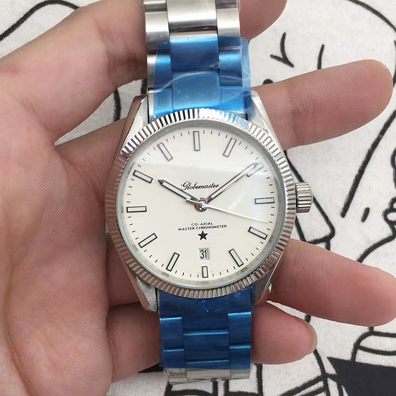 White_Mechanical Watch European Ghost White Face With Bead Penetration Automatic Mechanical Watch Yl