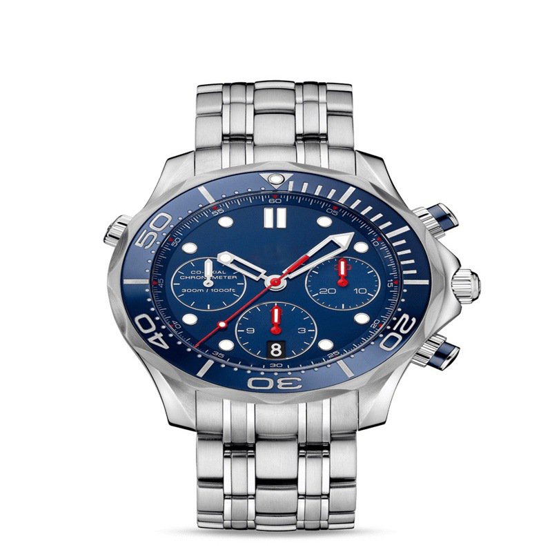 2_Quartz Watch Six-Pin Full Function Chronograph Steel Band Men's Quartz Watch