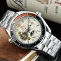 17_Automatic Mechanical Watch 3-Pin Flywheel Seahorse Automatic Mechanical Watch Steel Band