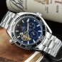 3_Automatic Mechanical Watch 3-Pin Flywheel Seahorse Automatic Mechanical Watch Steel Band