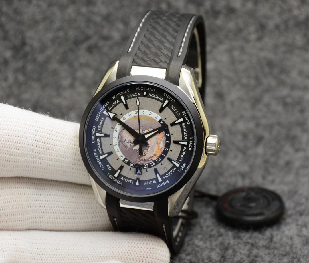 4_Automatic Mechanical Watch Hippocampus 3 Needle Six Calendar World Map Automatic Mechanical Watch