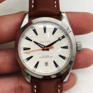 White Leather_Automatic Mechanical Watch Hippocampus Three-Needle White Skin Automatic Mechanical Wa
