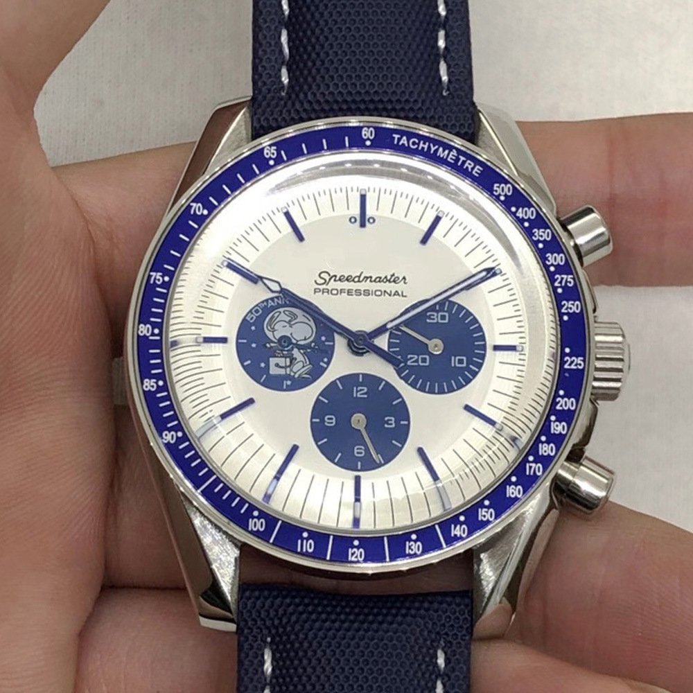 Blue Needle White Surface_Mechanical Watch Super Six-Pin Blue-Pin White-Face Automatic Mechanical Wa