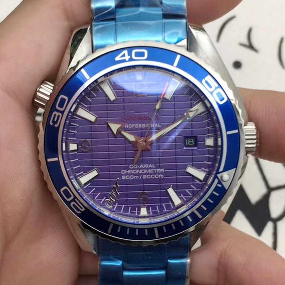 Blue Check_Automatic Mechanical Watch Hippocampus Three-Needle Digital Automatic Mechanical Watch Me