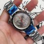 Gray Lattice Quartz Watch_Quartz Watch Speedmaster Five-Pin Gray Lattice Steel Band Quartz Watch Wri
