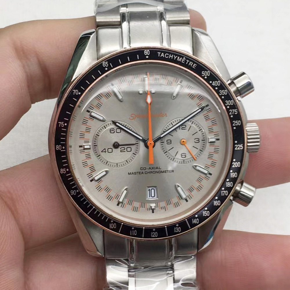 Between Rose Quartz Watch_Quartz Watch Speedmaster Five-Pin Rose-Ring Gray Steel Band Quartz Watch W