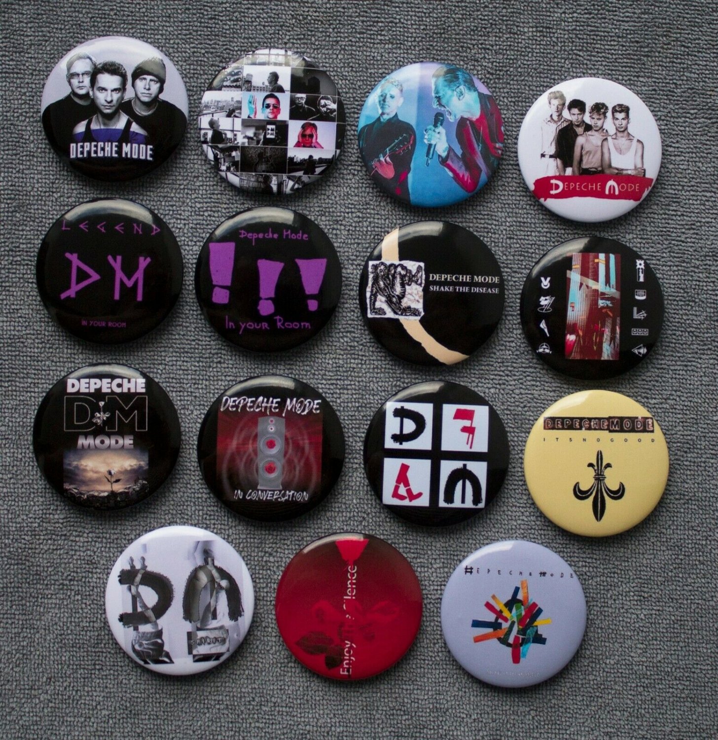 PIN BUTTON BADGES DEPECHE MODE. set of 15 pieces.