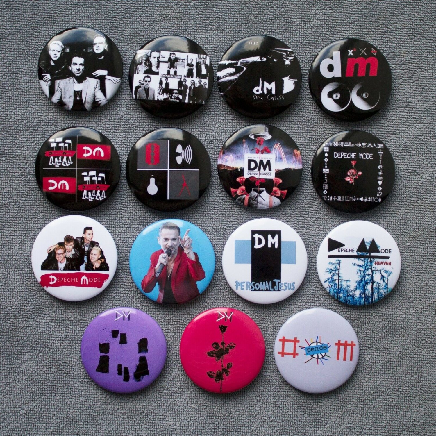PIN BUTTON BADGES DEPECHE MODE. set of 15 pieces.