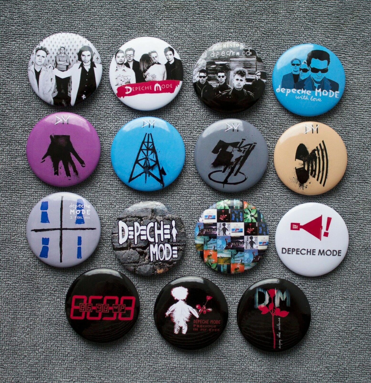 PIN BUTTON BADGES DEPECHE MODE. set of 15 pieces.