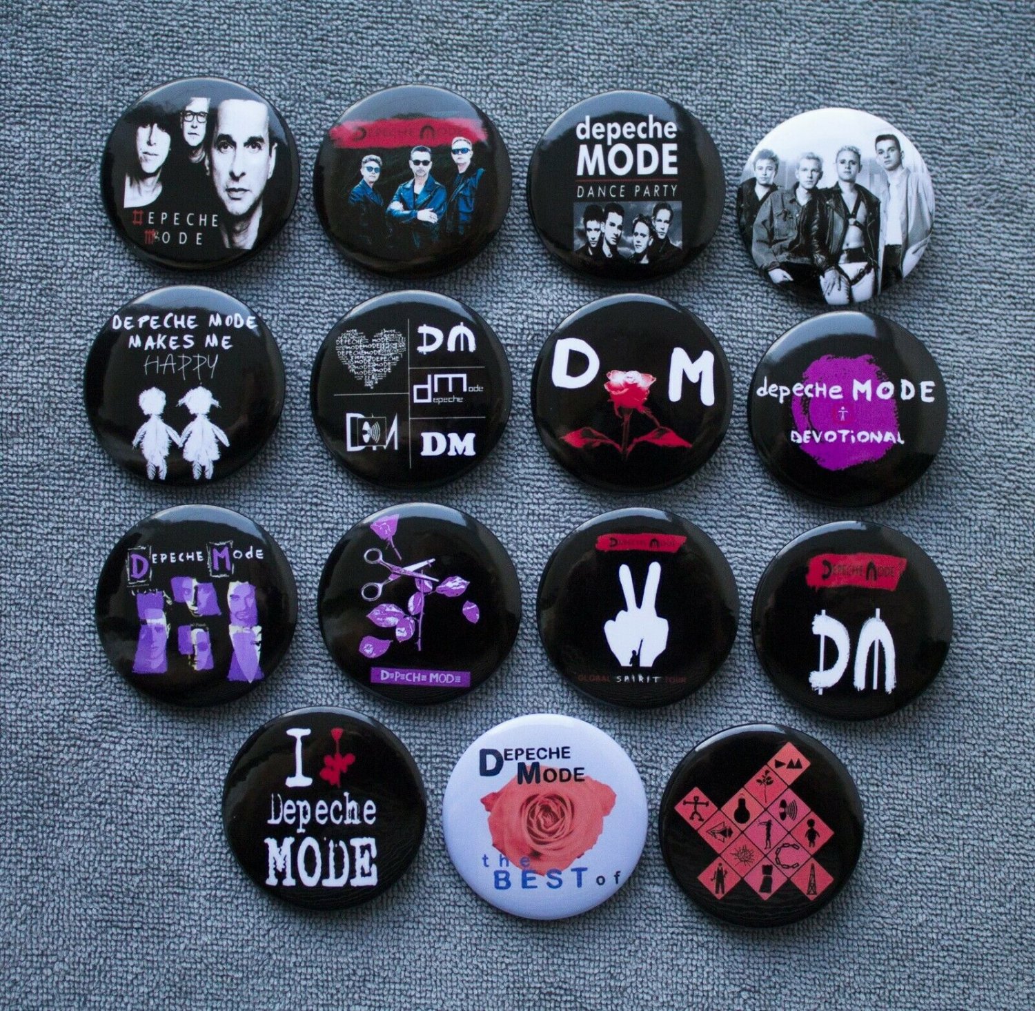PIN BUTTON BADGES DEPECHE MODE. set of 15 pieces.