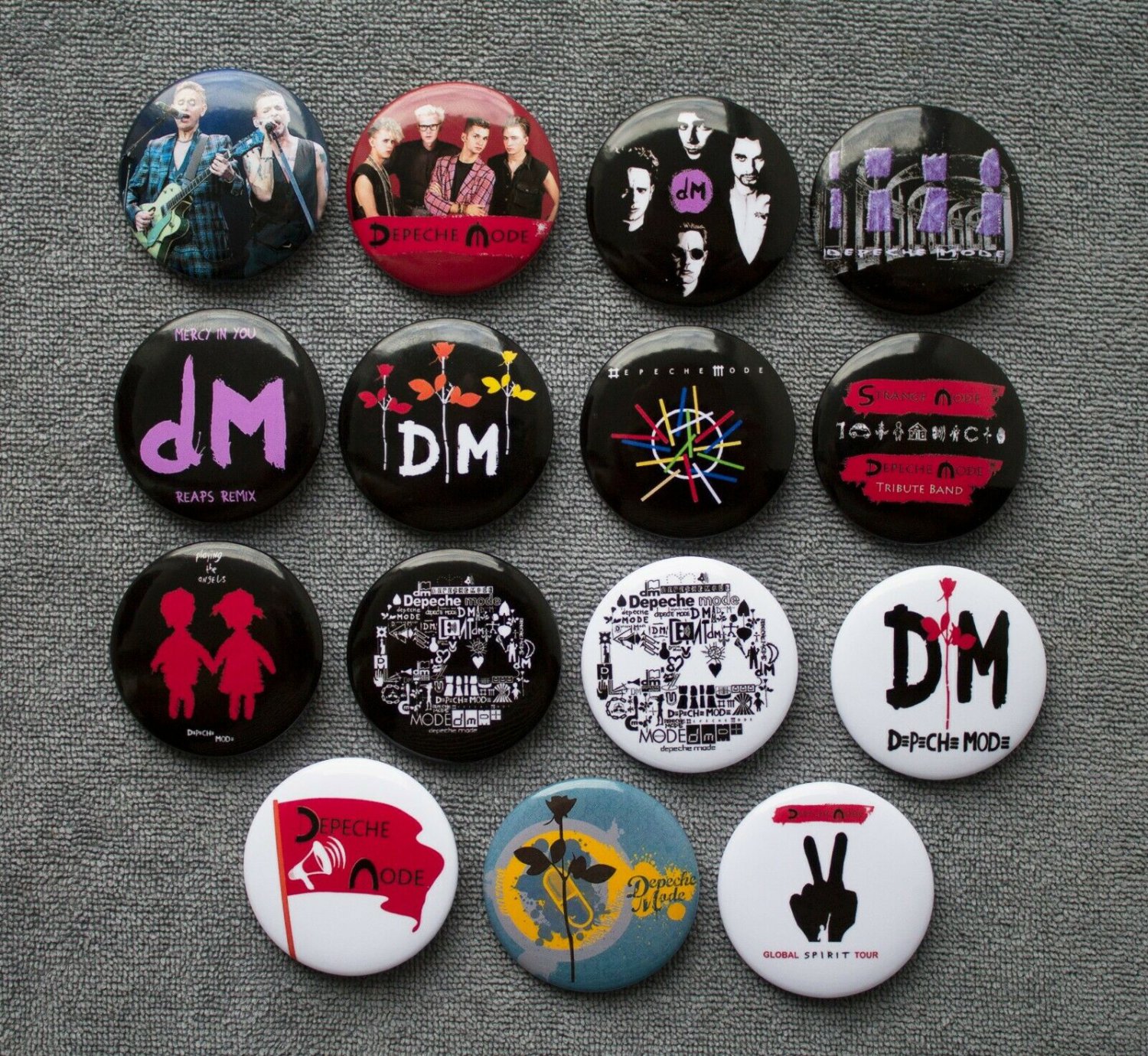 PIN BUTTON BADGES DEPECHE MODE. set of 15 pieces.