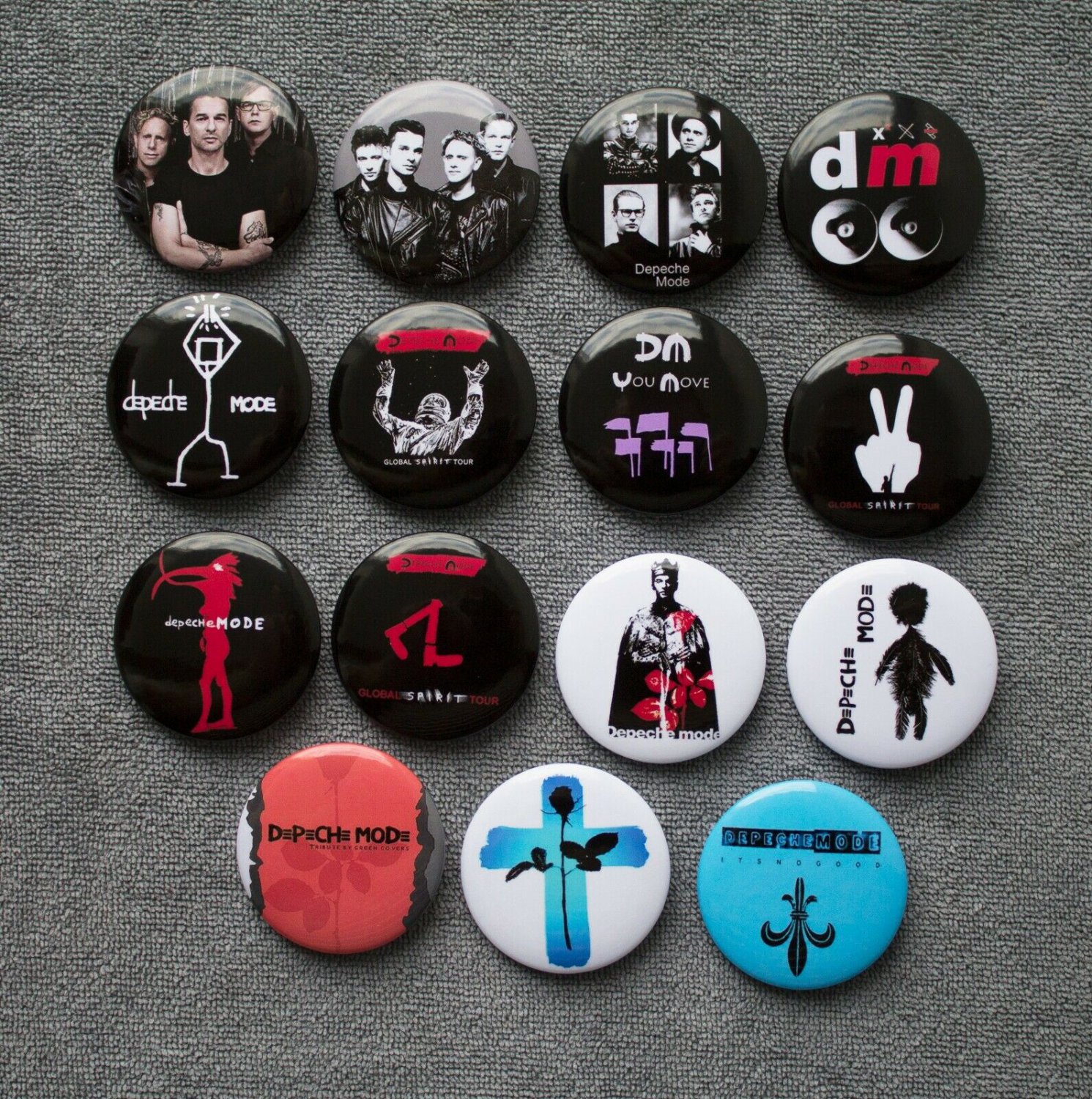 PIN BUTTON BADGES DEPECHE MODE. set of 15 pieces.
