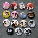 Pin button badges rock band SPARKS.  set of 15 pieces.