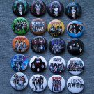 PIN BUTTON BADGES ROCK BAND KISS.set of 20 pieces