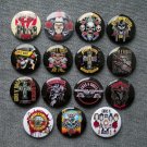 Pin button badges GUNS N ROSES. set of 15 pieces.