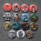 Pin button badges rock music. rock n roll . set of 15 pieces