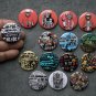 Pin button badges rock music. rock n roll . set of 15 pieces