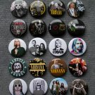 Pin button badges rock band NIRVANA. KURT COBAIN. set of 20 pieces