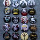 Pin button badges rock band NIRVANA. KURT COBAIN. set of 20 pieces