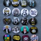 Pin button badges rock band NIRVANA. KURT COBAIN. set of 20 pieces