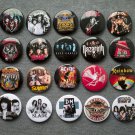 Badges pin button rock band . set of 20 pieces.