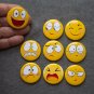 Pin button badges smiley. set of 9 pieces.