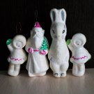 Vintage Christmas decorations set of 4 Christmas toys made of styrofoam USSR.