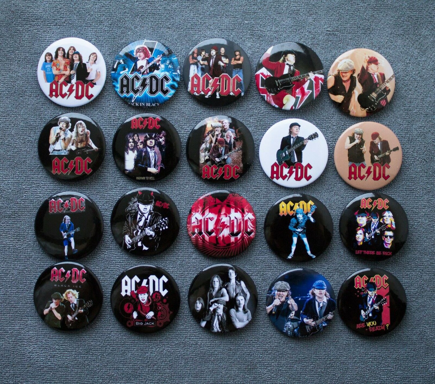 Refrigerator magnets rock band AC DC a set of 20 pieces.