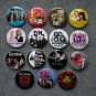 Refrigerator magnets musical bands. set of 15 pieces.