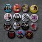 Refrigerator magnets musical bands. set of 15 pieces.