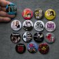 Refrigerator magnets musical bands. set of 15 pieces.