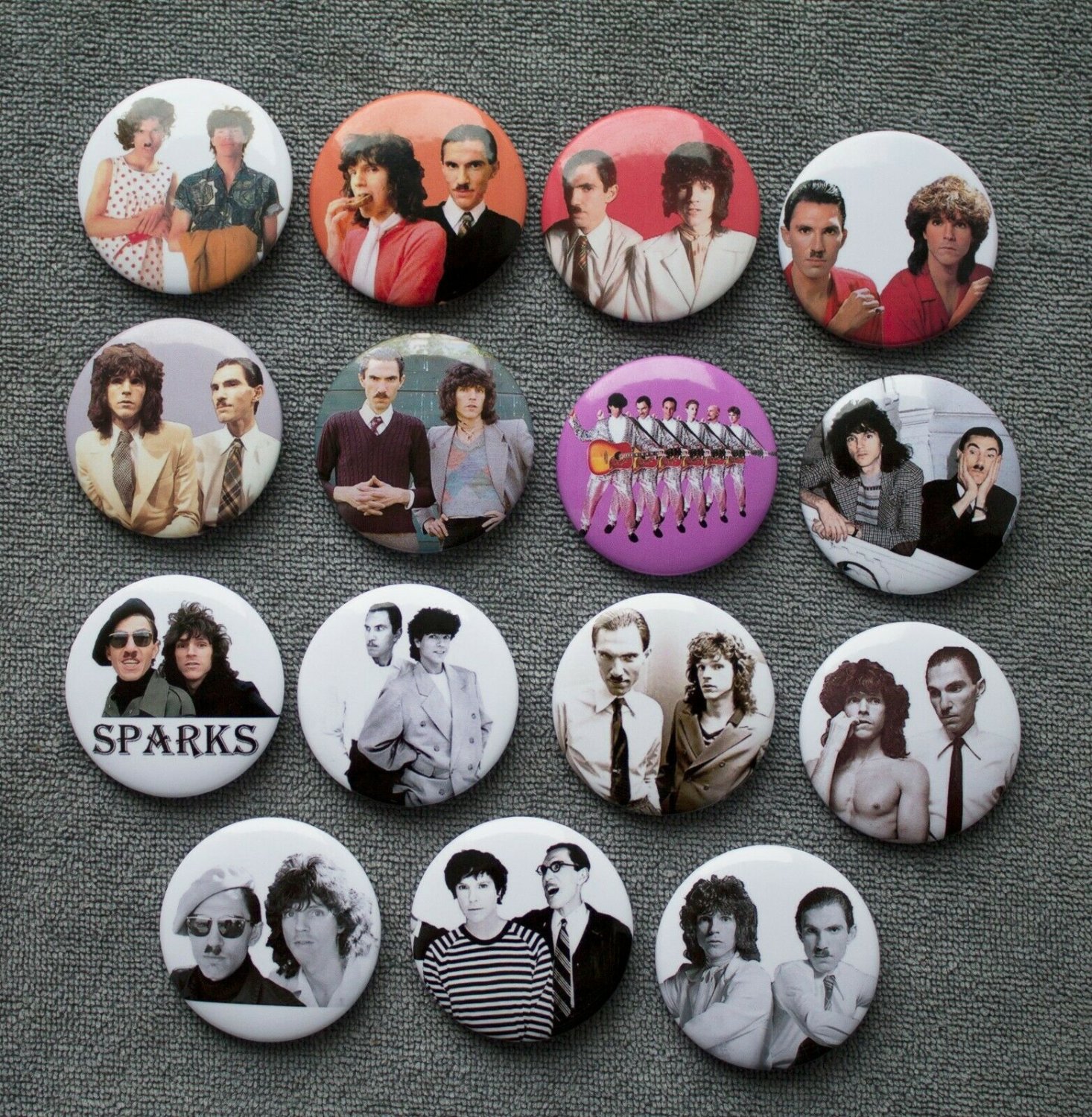 Refrigerator magnets rock band SPARKS.  set of 15 pieces.