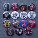 Pin button badges THE ROLLING STONES.  set of 15 pieces