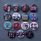 Pin button badges THE ROLLING STONES.  set of 15 pieces