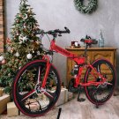 Mountain bike folding bike bicycle thick tire 26 inch 21 speed bicycle gift bike Full Suspension