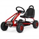 Kids Pedal Go Kart 4 Wheel Ride On Toys w/ Adjustable Seat & Handbrake