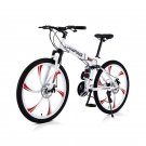 26Inches Mountain Bike Road Bike Foldable 21 Speeds Bicycle Six-Wheel Cycling Suspension