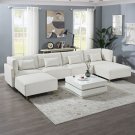 Sectional Sofa Couch Quality Upholstery U Shape Sofa Golden Metal Leg with Convertible Ottoman