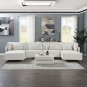 Sectional Sofa Couch Quality Upholstery U Shape Sofa Golden Metal Leg with Convertible Ottoman
